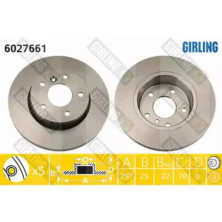Тормозной диск GIRLING 2290166 XB8 CHT 3322937459872 6027661