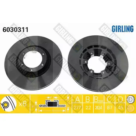 Тормозной диск GIRLING NVGY SH6 3322937460861 2290212 6030311