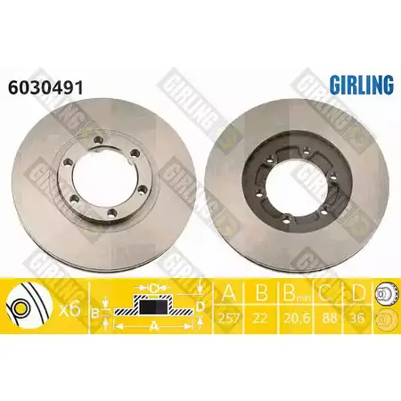 Тормозной диск GIRLING 3322937460243 6030491 2290217 HID3 32C изображение 0