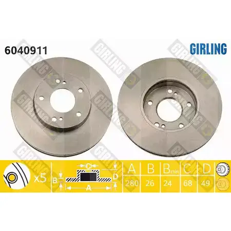 Тормозной диск GIRLING 74 RZG9 6040911 3322937459544 2290294
