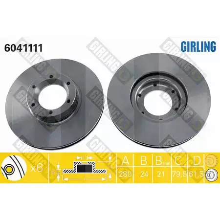 Тормозной диск GIRLING 6041111 2290309 3322937458240 1 DT9G