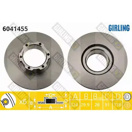 Тормозной диск GIRLING 6041455 QNF2Q DJ 3322937459087 2290336