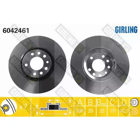 Тормозной диск GIRLING 5GT5 QUV 3322937457717 2290420 6042461