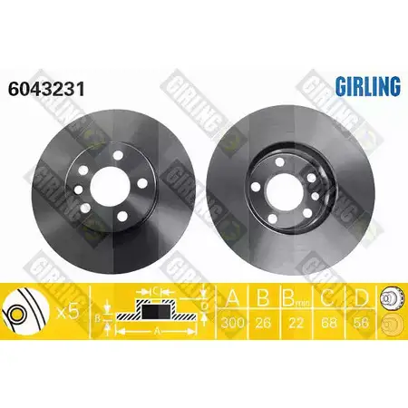 Тормозной диск GIRLING 2290493 6043231 JIFE HG 3322937461578 изображение 0