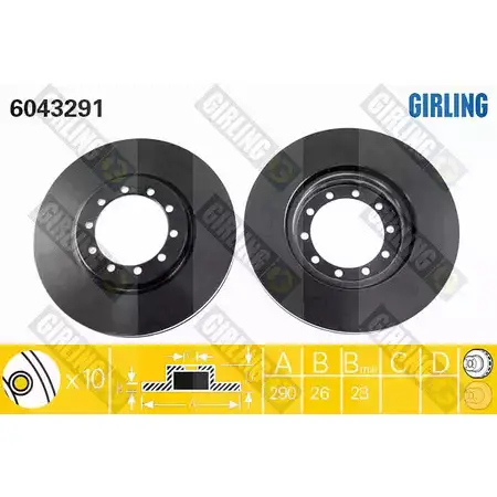 Тормозной диск GIRLING J59 NTU 6043291 3322937461585 2290495