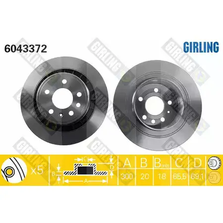 Тормозной диск GIRLING 6043372 3322937461653 UBV3 8 2290501