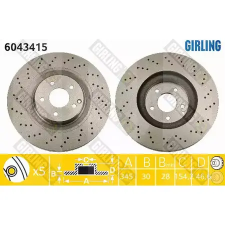 Тормозной диск GIRLING 3322937462261 2290505 W3PZ 26S 6043415