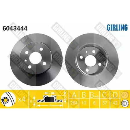Тормозной диск GIRLING 3322937462346 XDWN 94R 2290508 6043444