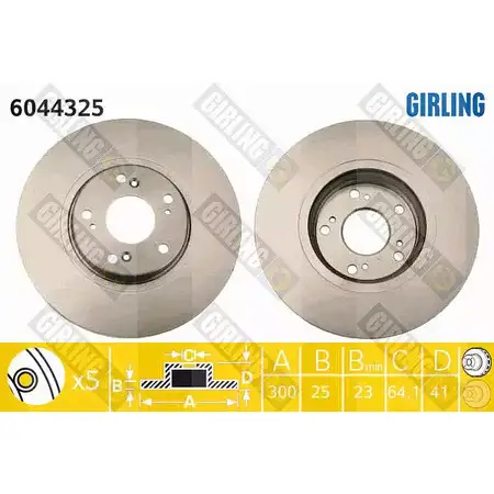 Тормозной диск GIRLING GB GUE 2290582 3322937803071 6044325