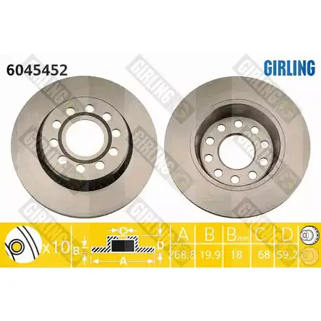 Тормозной диск GIRLING 2290657 6045452 TED 56 3322937561643