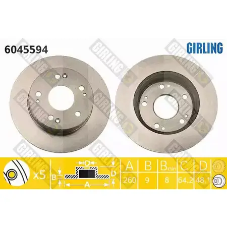 Тормозной диск GIRLING Z9 1I2G 2290670 3322937517084 6045594