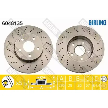 Тормозной диск GIRLING 6048135 2290734 3322937886661 QQUHB O