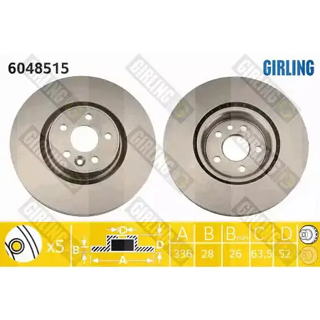 Тормозной диск GIRLING 3322937944569 6048515 9C4825 2 2290761