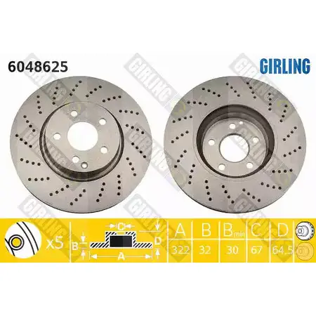 Тормозной диск GIRLING 3322937944637 CR6F X3R 2290770 6048625