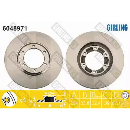 Тормозной диск GIRLING 3322937951871 6048971 K OWFFE 2290791