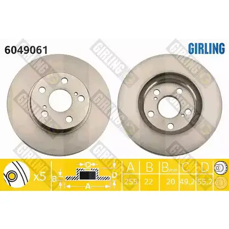 Тормозной диск GIRLING U39J J 6049061 2290798 3322937951932 изображение 0