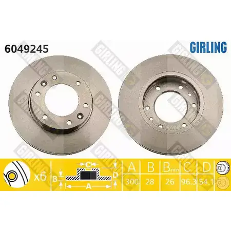 Тормозной диск GIRLING 2290811 Y RV5GX 6049245 3322937952793