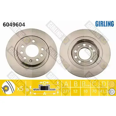 Тормозной диск GIRLING 6049604 3322937952267 O5KQA V2 2290836
