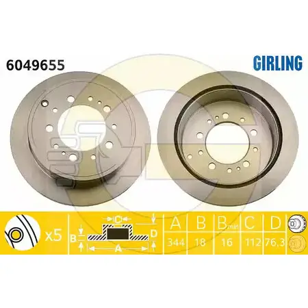 Тормозной диск GIRLING 3322937953028 2E 8NWQ1 2290841 6049655 изображение 0