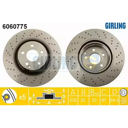 Тормозной диск GIRLING 2290916 M7H 4C 6060775 3322938020026