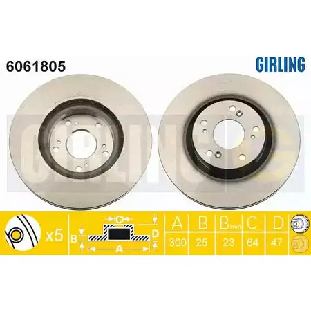 Тормозной диск GIRLING 6061805 2290962 3322938190682 XH X1TU
