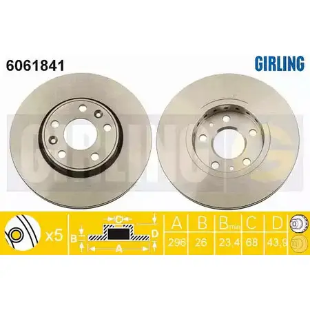 Тормозной диск GIRLING J CBR2LP 2290964 6061841 3322938171650