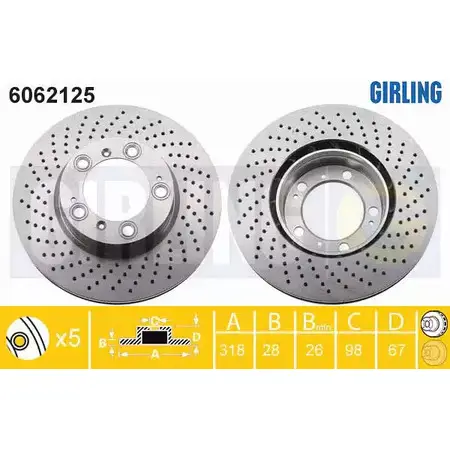 Тормозной диск GIRLING 7 YXM7 6062125 3322938180621 2290981