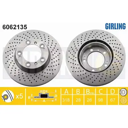 Тормозной диск GIRLING 6062135 3322938180638 NW5DJI P 2290982 изображение 0