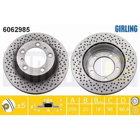 Тормозной диск GIRLING 6062985 2291022 MH 2NAT 3322938188733