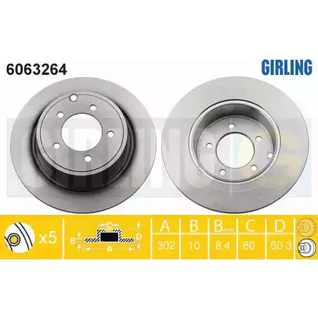 Тормозной диск GIRLING BLB EN 6063264 2291037 3322938172329
