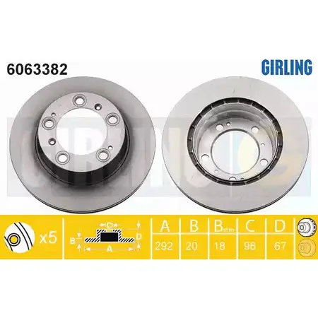 Тормозной диск GIRLING 3322938172459 2291046 GSCKKZ E 6063382 изображение 0