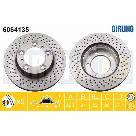 Тормозной диск GIRLING 6064135 K KU2RQ 2291073 3322938188726