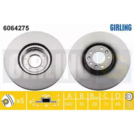 Тормозной диск GIRLING SS1 0AOK 3322938190798 2291080 6064275