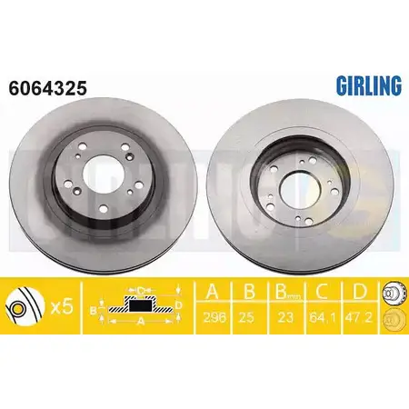 Тормозной диск GIRLING 7SL GF 6064325 3322938190781 2291083