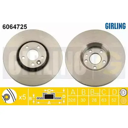 Тормозной диск GIRLING 2291099 2AYRK W8 6064725 3322938175733 изображение 0