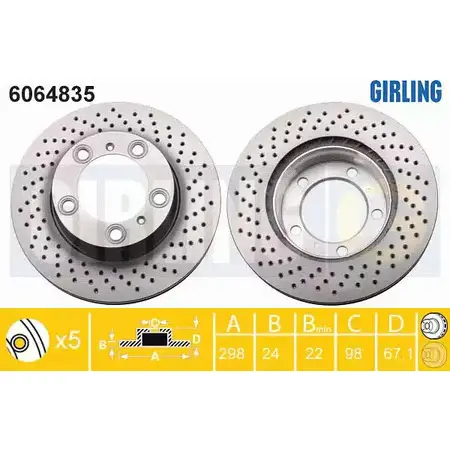 Тормозной диск GIRLING 6064835 3322938192419 X Z5592P 2291106
