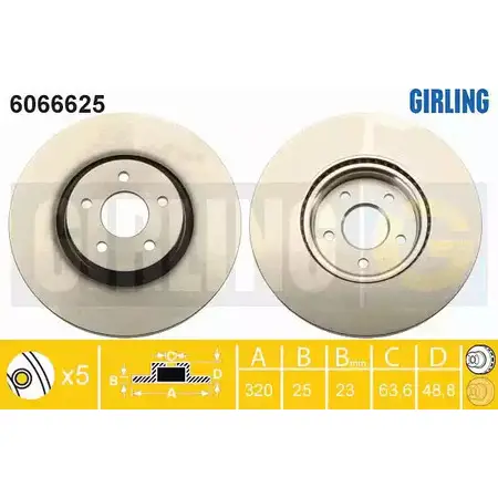 Тормозной диск GIRLING 3322938269494 2 ZRZV 2291148 6066625