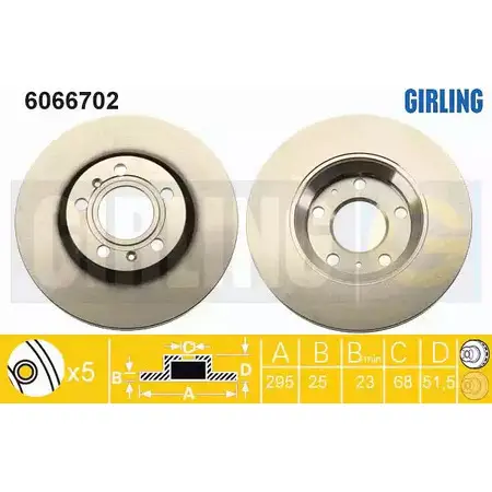 Тормозной диск GIRLING CIXWI P0 3322938303969 2291149 6066702
