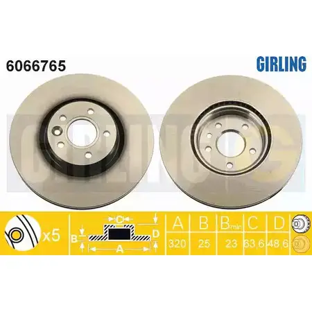 Тормозной диск GIRLING 6066765 U SJ227 3322938278731 2291150