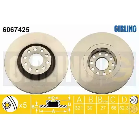 Тормозной диск GIRLING 2291169 3322938303747 TV SODU 6067425