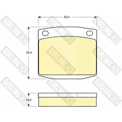 Тормозные колодки дисковые, комплект GIRLING 20 391 2291262 6101699 BGY03 изображение 0