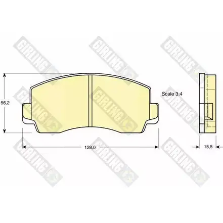 Тормозные колодки дисковые, комплект GIRLING DM34B 2047 6 2291270 6101809 изображение 0