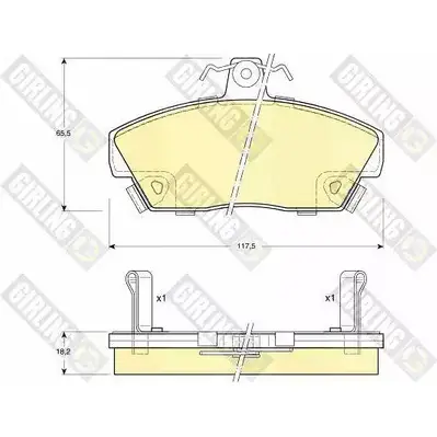 Тормозные колодки дисковые, комплект GIRLING 6104971 2291448 0X3TSQ 215 20 изображение 0