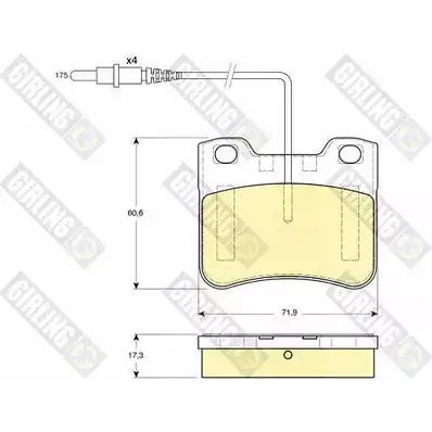 Тормозные колодки дисковые, комплект GIRLING 2291664 21 179 6110312 QAELA изображение 0