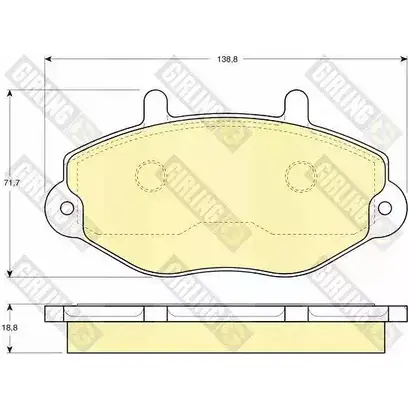 Тормозные колодки дисковые, комплект GIRLING 2291698 OKYUS9X 6110804 214 69