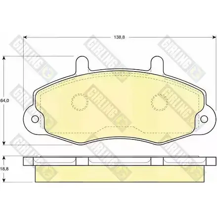 Тормозные колодки дисковые, комплект GIRLING 2291700 BGX9H8 6110844 2 1470