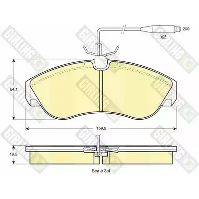 Тормозные колодки дисковые, комплект GIRLING 2291716 21800 6111061 217 99 изображение 0