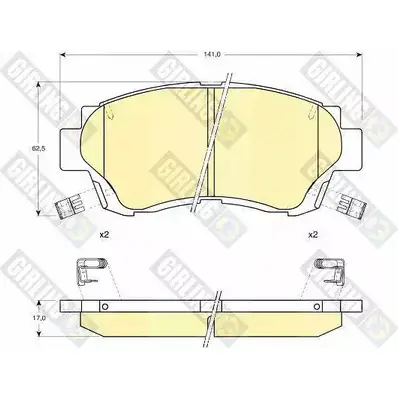 Тормозные колодки дисковые, комплект GIRLING 2JUZ9S 217 91 6111429 2291746