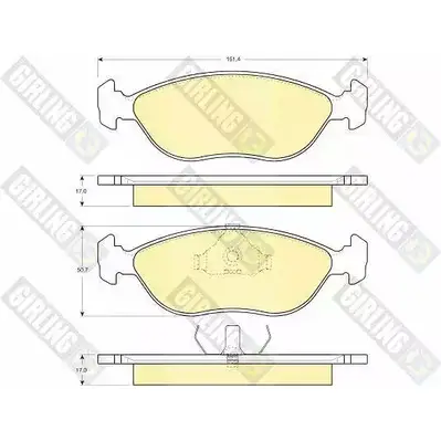 Тормозные колодки дисковые, комплект GIRLING 2291818 6112462 VREX2 201 47