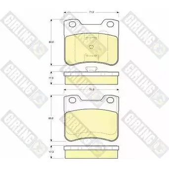Тормозные колодки дисковые, комплект GIRLING 2114 5 2291845 DZWXZ0S 6112792